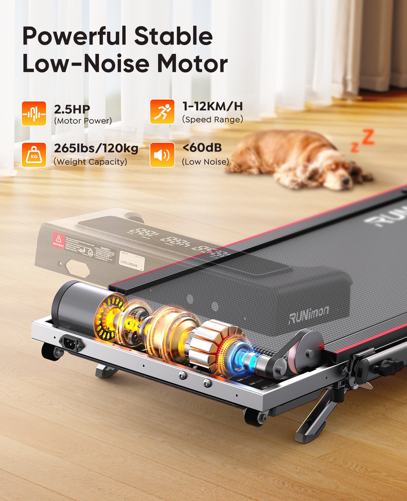 6 in 1 Folding Treadmill with 9% Incline, RUNIMON Walking Pad Treadmills for Home Foldable, 2.5HP Under Desk Running Pad Walk Pads Treadmill 1-12KM/H with LED Display, Magnetic Remote&APP Control was not as described on detail page