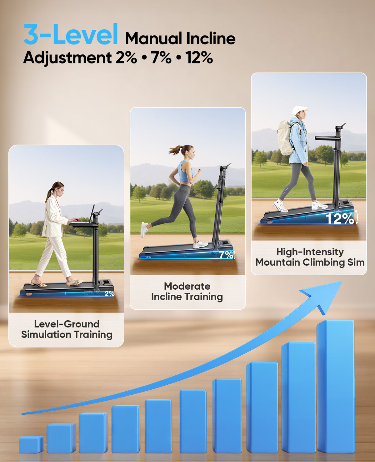 3.0HP Treadmill with Handle and 2%-7%-12% Incline, 6 in 1 Walking Pad Folding Treadmills for Home Foldable with 1-12KM/H, RGB Lights,LED Display,Magnetic Remote&APP Control